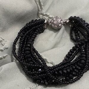 Elegant Black Beaded Bracelet